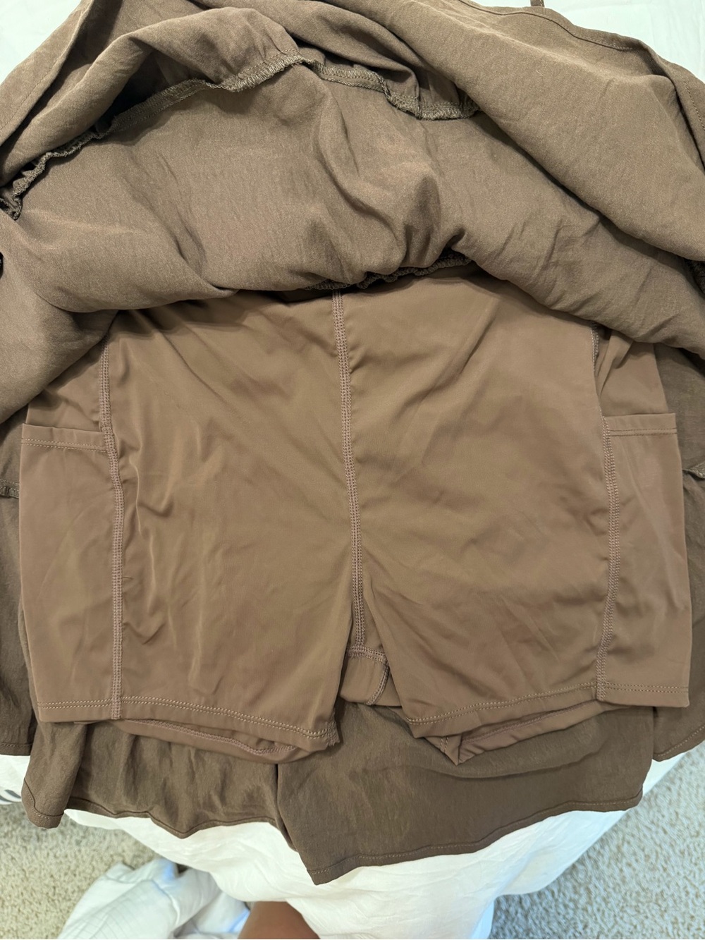 Amazon Brown Ruffle Mini Skort - Picture 3 of 4